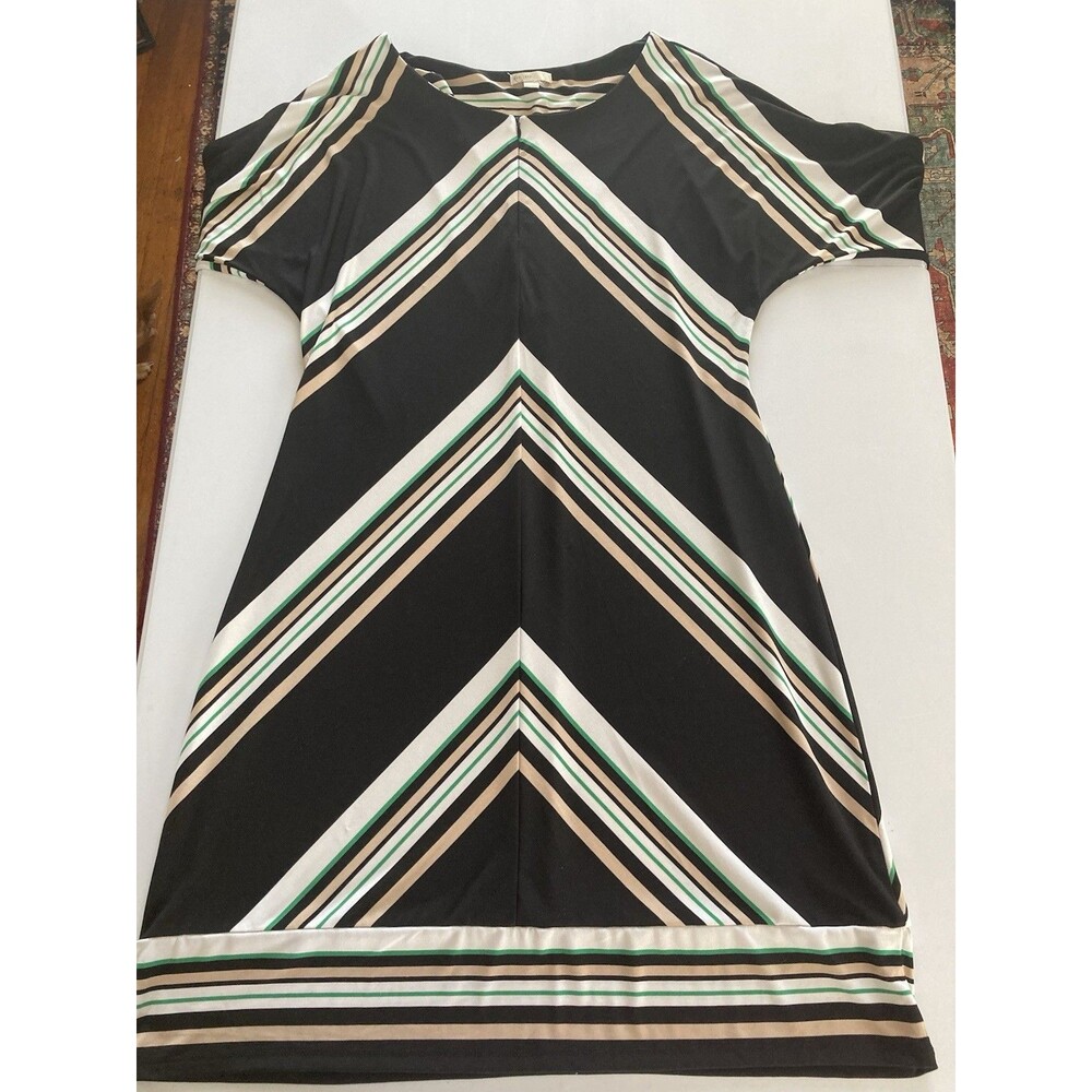 Est. 1946 Women’s Front Zip Striped Bold Dress Size Large Stretch Good Condition